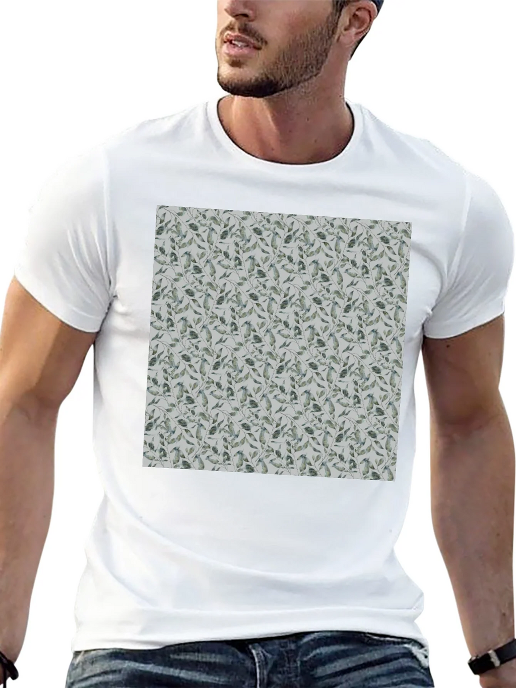Leaf Pattern Crew Neck T-Shirt product image 4
