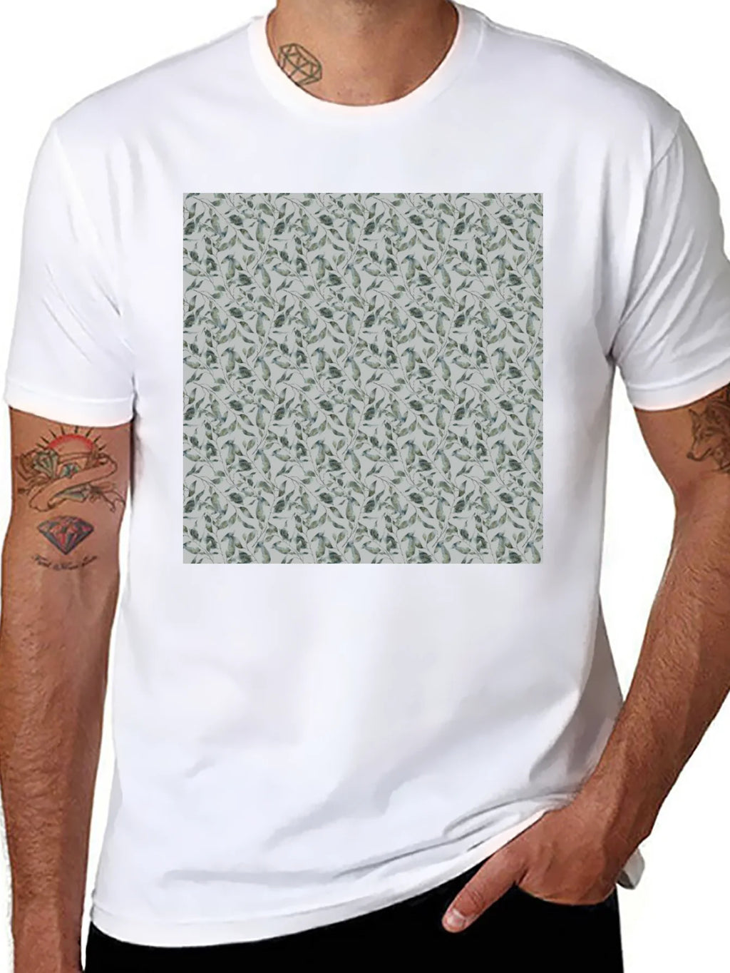 Leaf Pattern Crew Neck T-Shirt product image 10