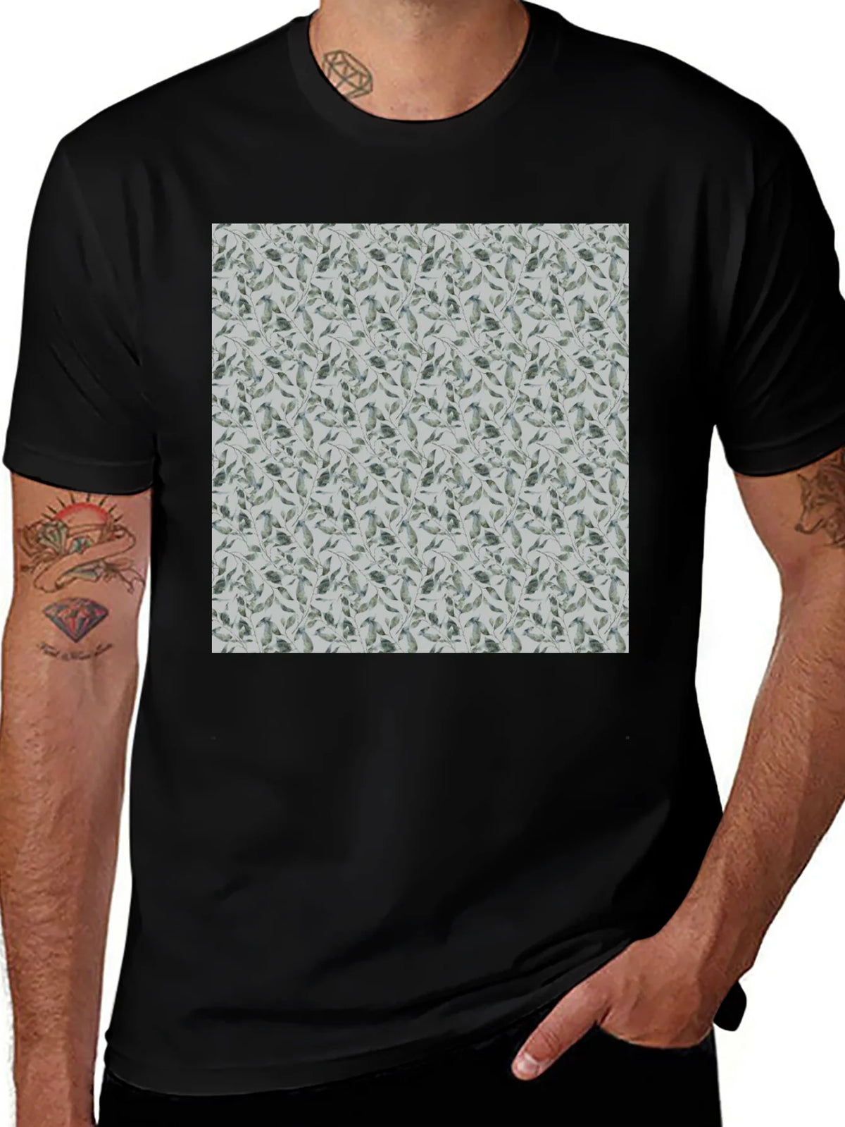 Leaf Pattern Crew Neck T-Shirt product image 1