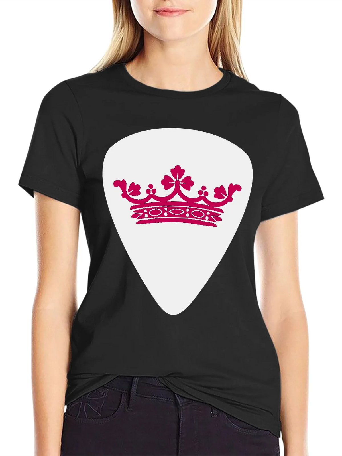 Crown Guitar Pick Graphic T-Shirt - Music Lover Tee product image 5
