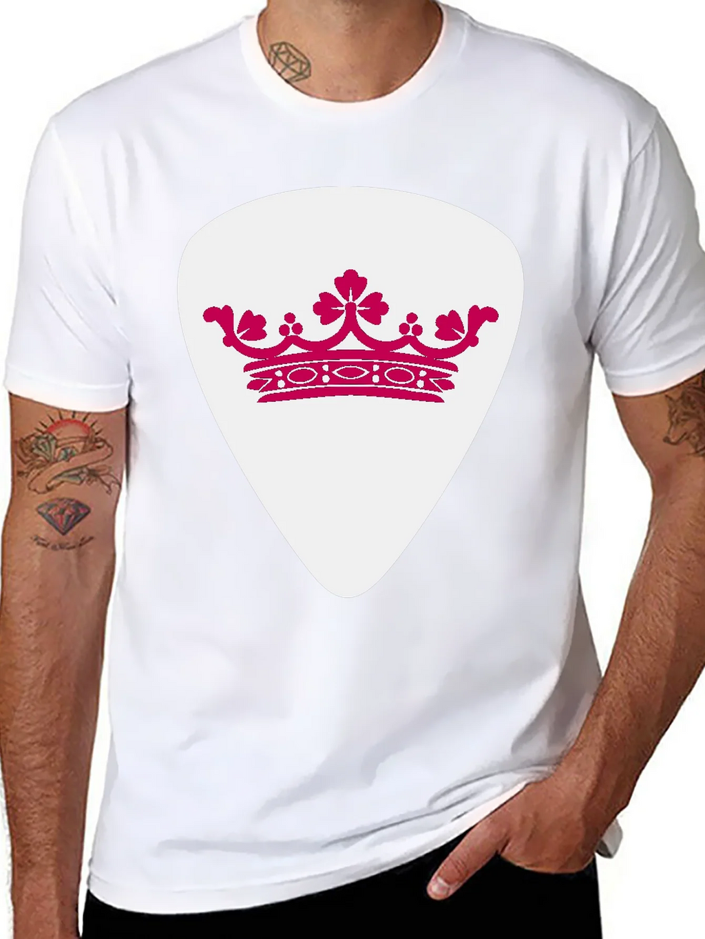 Crown Guitar Pick Graphic T-Shirt - Music Lover Tee product image 10