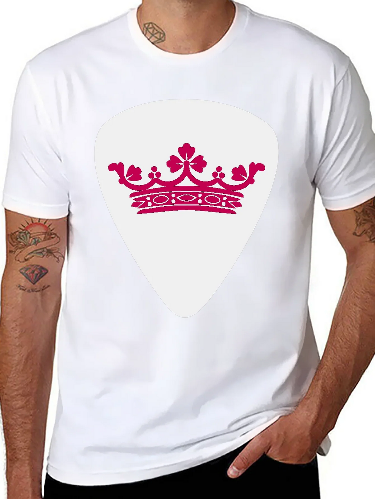 Crown Guitar Pick Graphic T-Shirt - Music Lover Tee product image 10