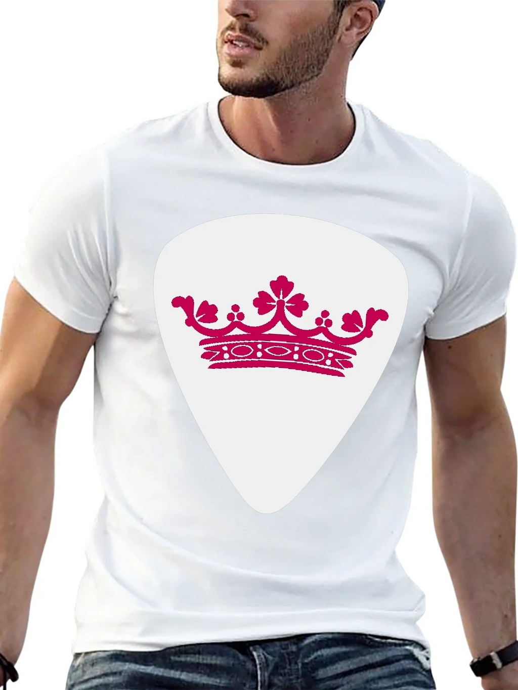 Crown Guitar Pick Graphic T-Shirt - Music Lover Tee product image 4