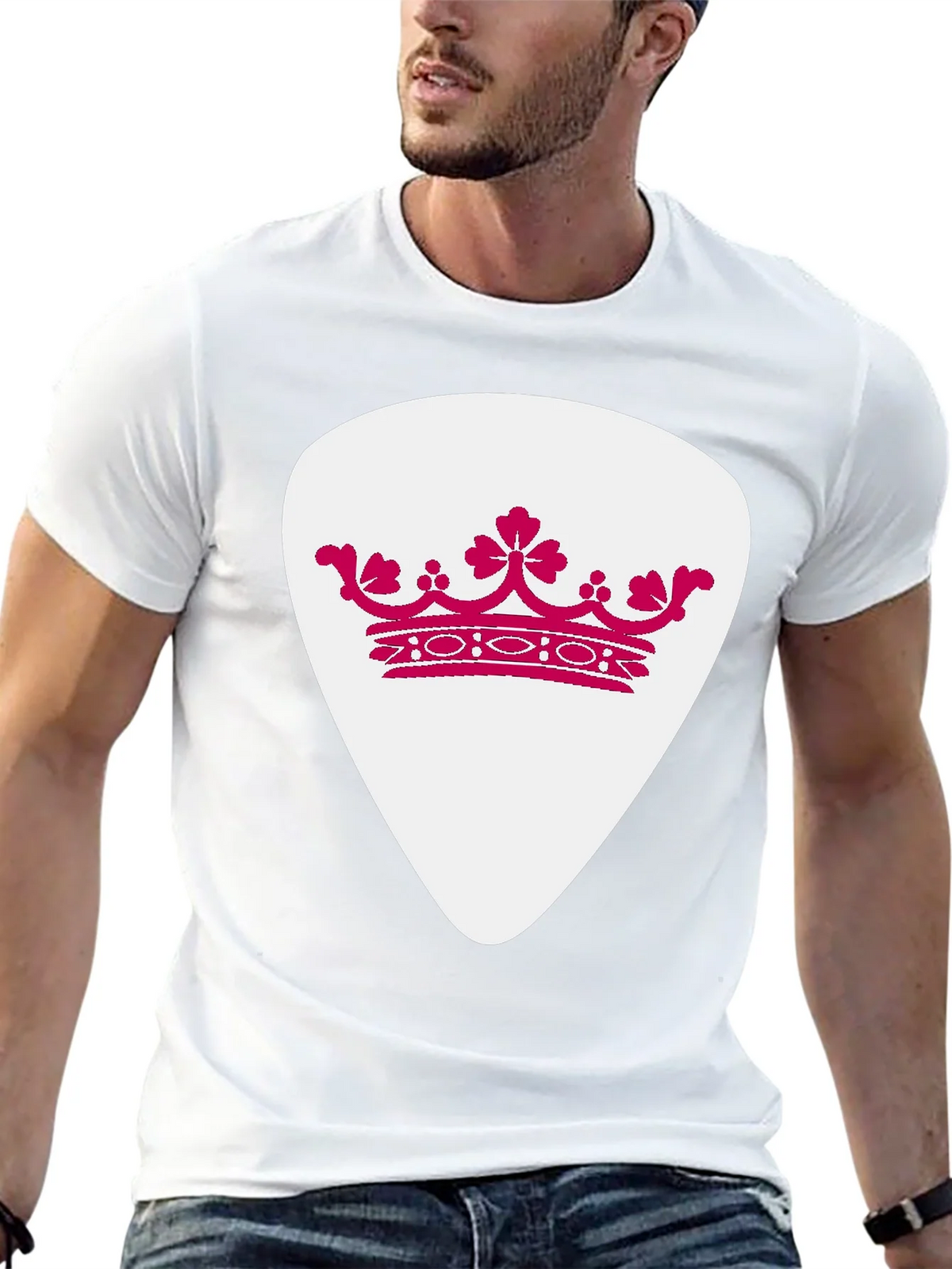 Crown Guitar Pick Graphic T-Shirt - Music Lover Tee product image 4