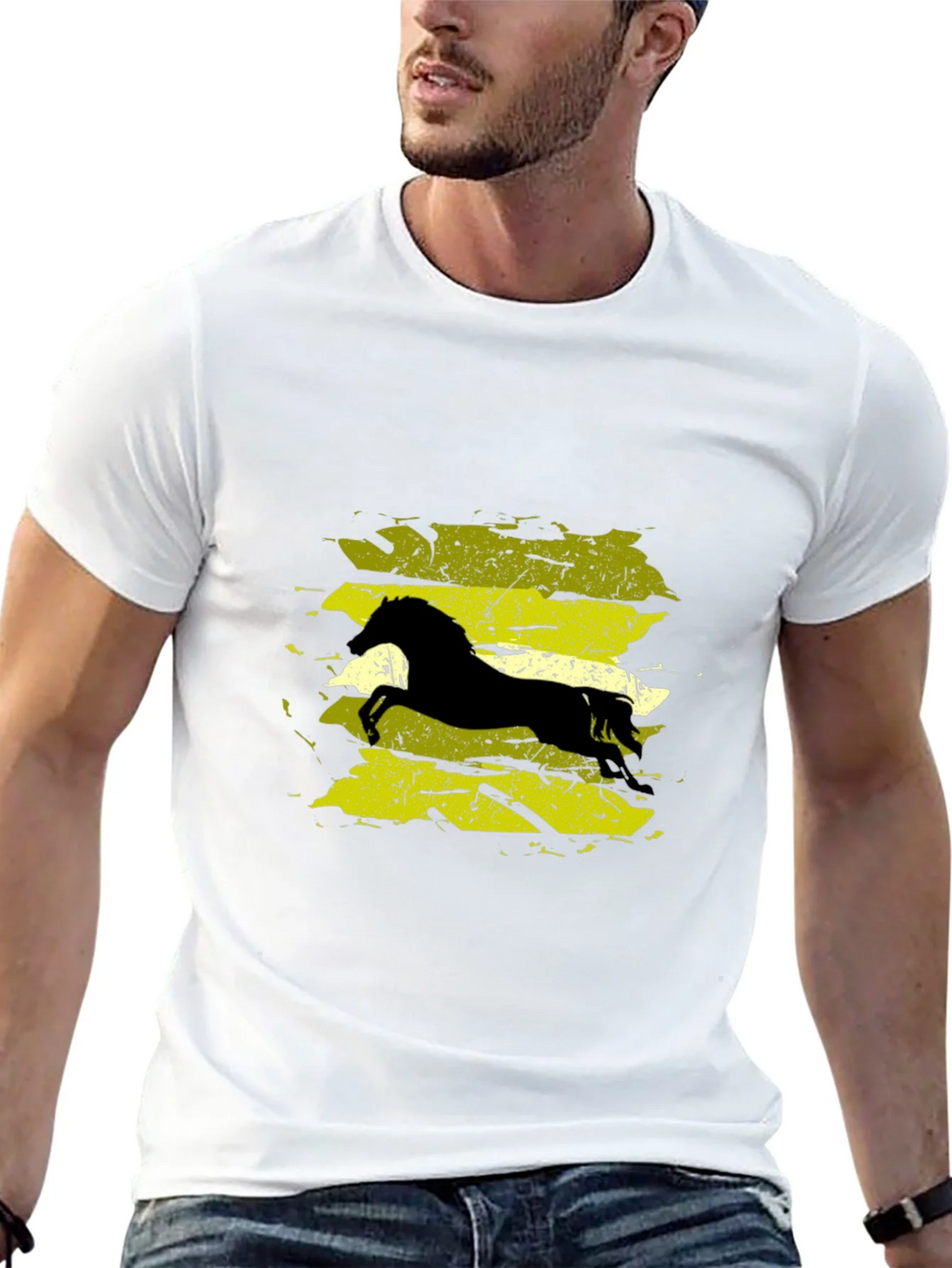 Black T-Shirt with Horse Graphic product image 4