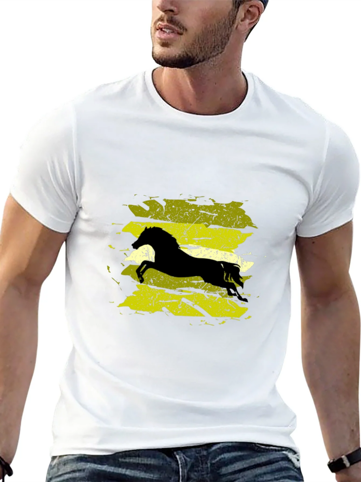 Black T-Shirt with Horse Graphic product image 4