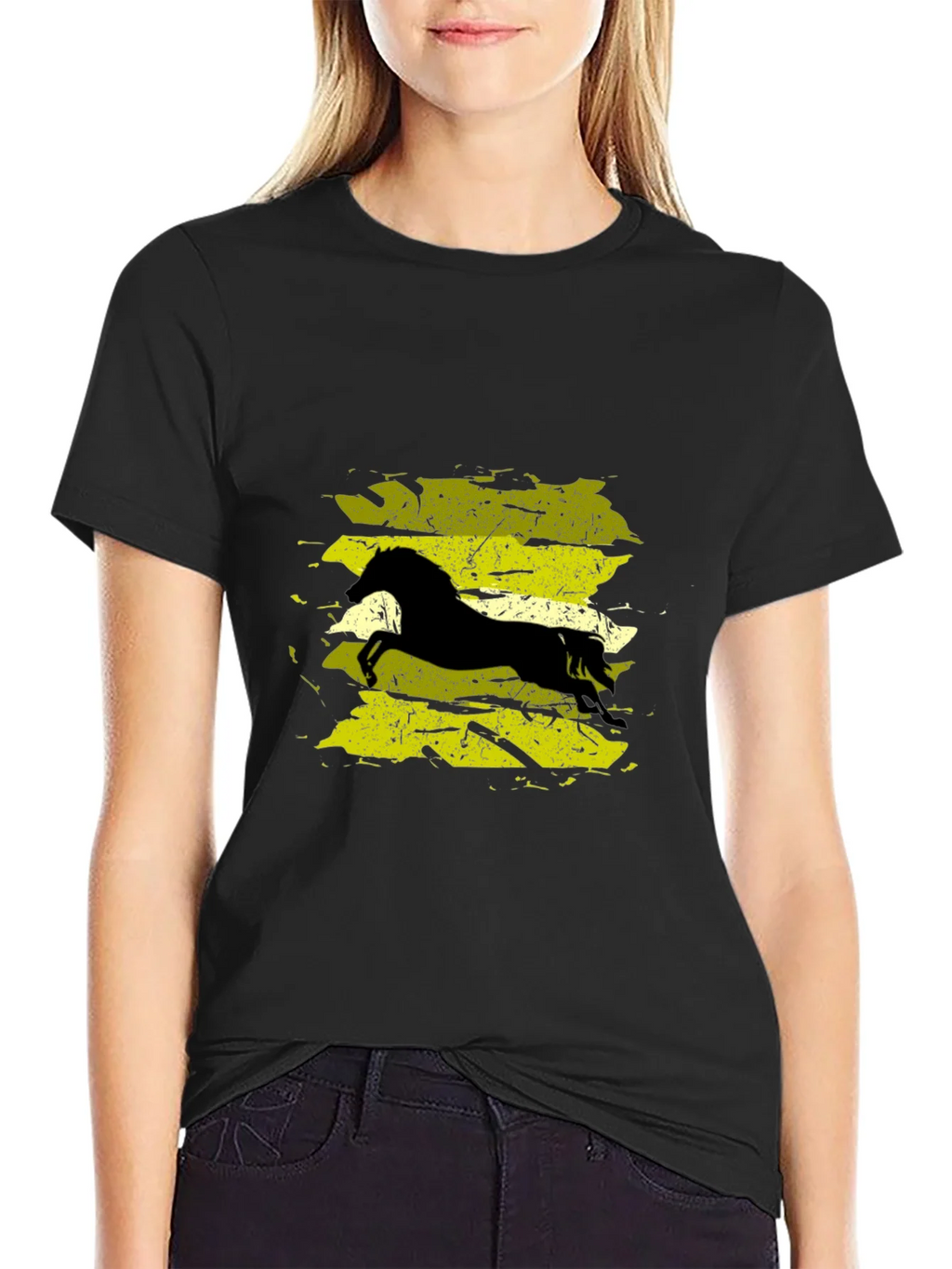 Black T-Shirt with Horse Graphic product image 5