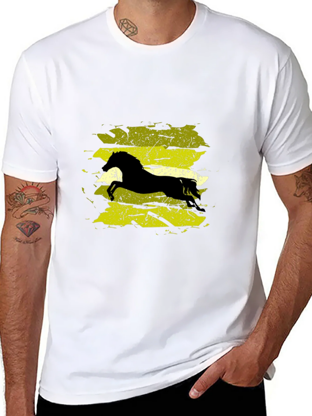 Black T-Shirt with Horse Graphic product image 10