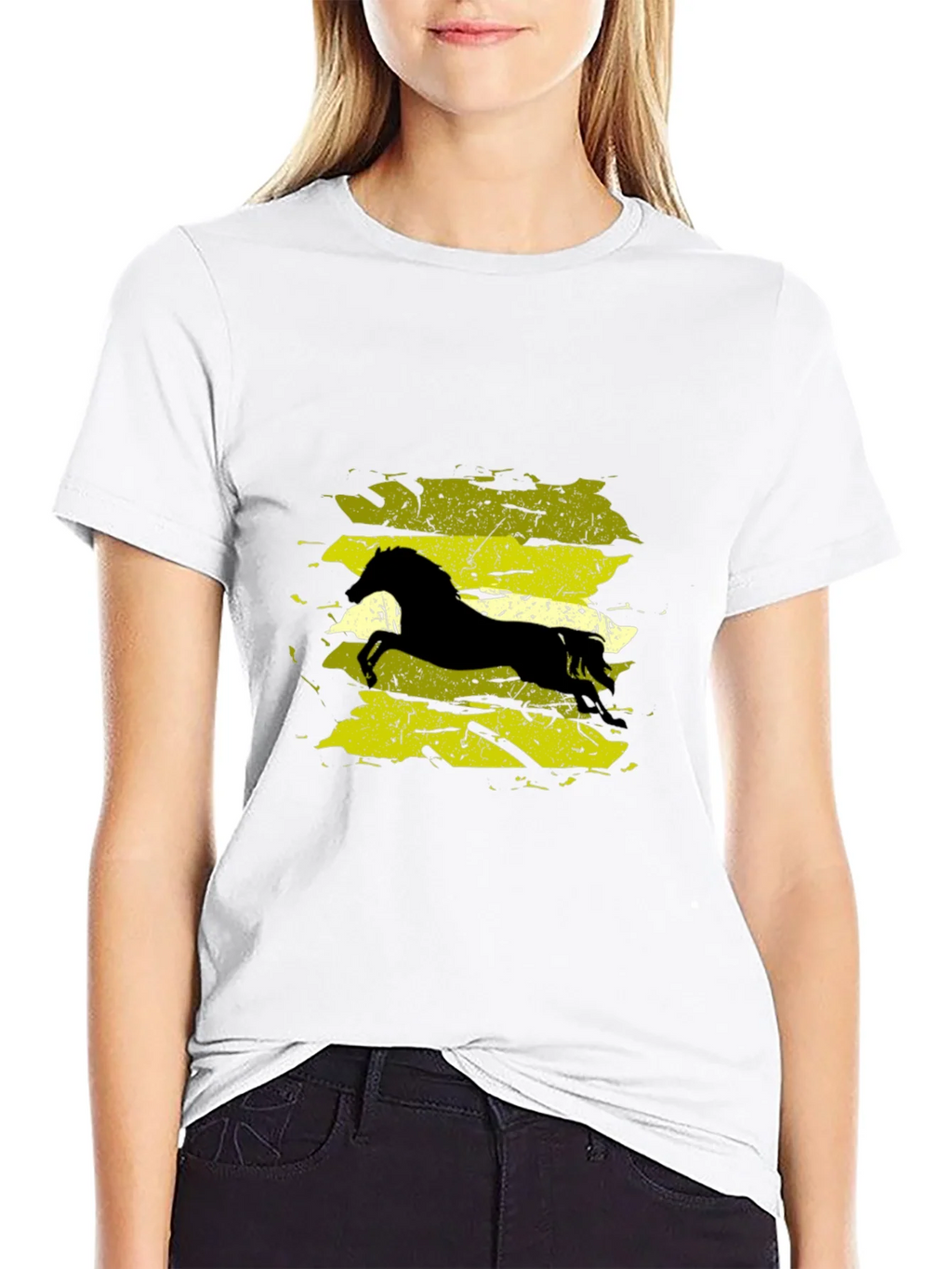 Black T-Shirt with Horse Graphic product image 11