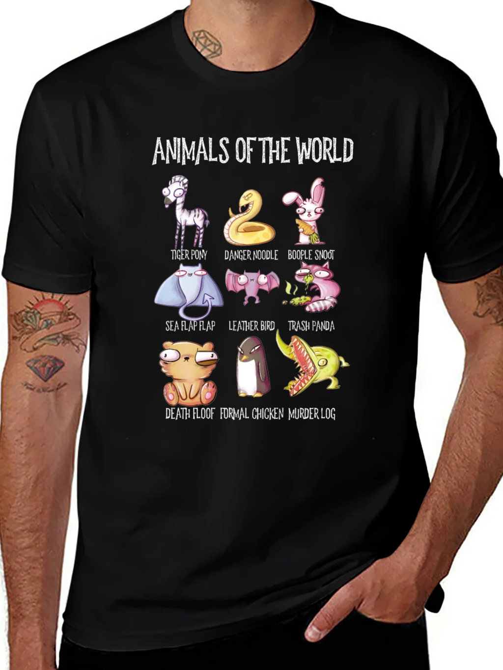 Animals of the World T-Shirt Funny Graphic Tee product image 1