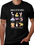 Animals of the World T-Shirt Funny Graphic Tee product image 1