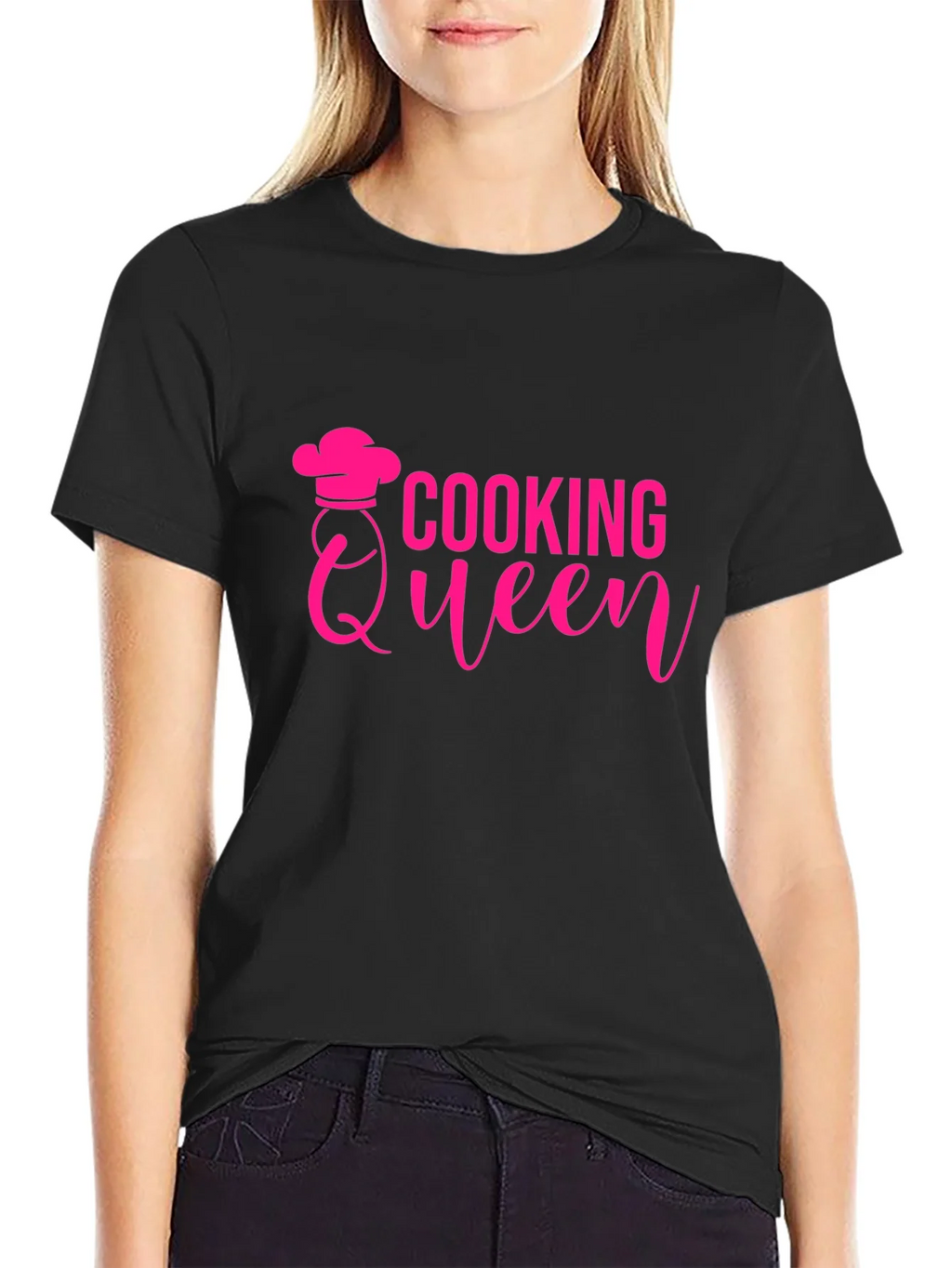 Cooking Queen Graphic Tee - Chef Hat Design
