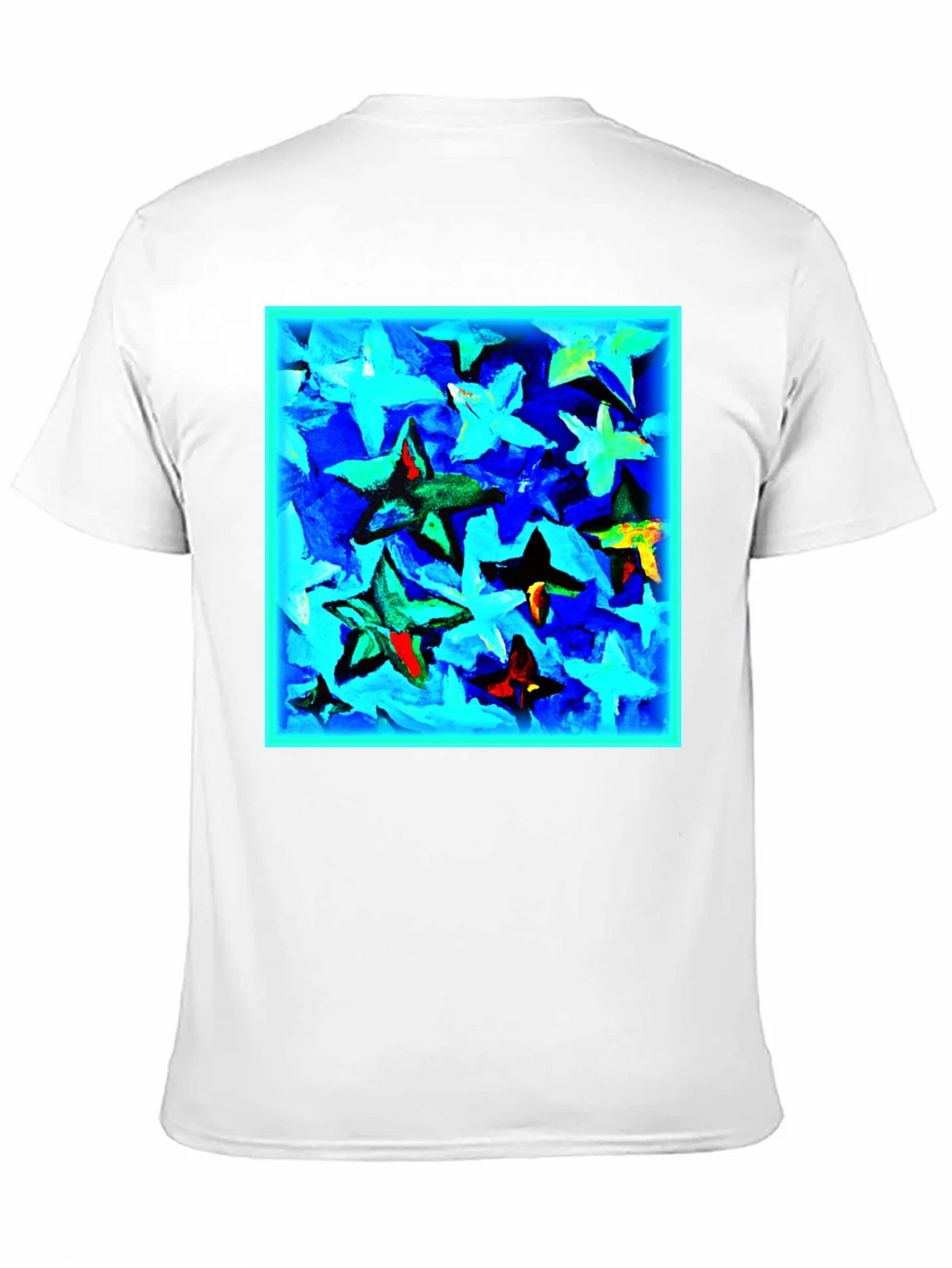 Abstract Star Print Black T-Shirt product image 2