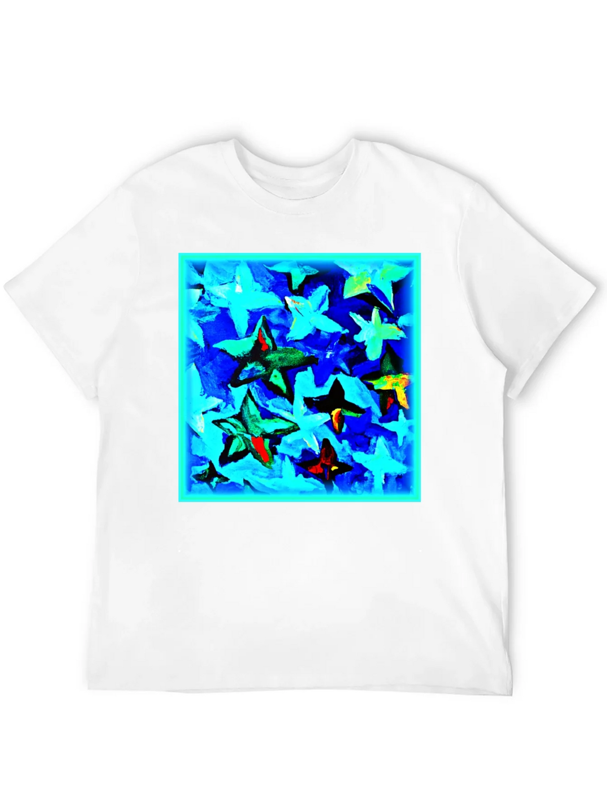 Abstract Star Print Black T-Shirt product image 3