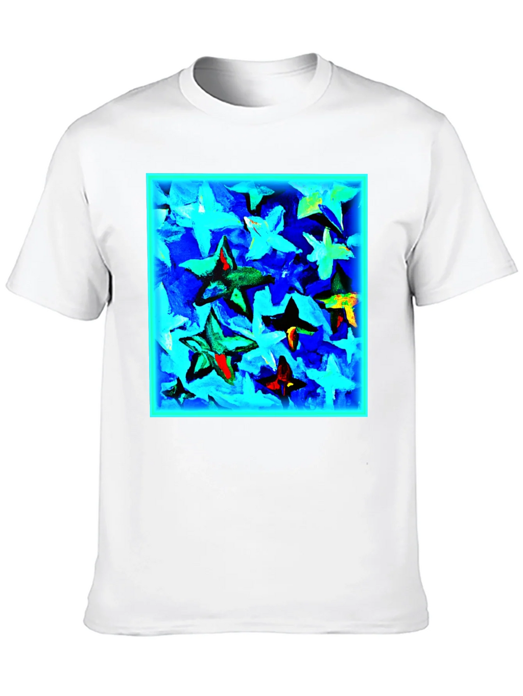 Abstract Star Print Black T-Shirt product image 12