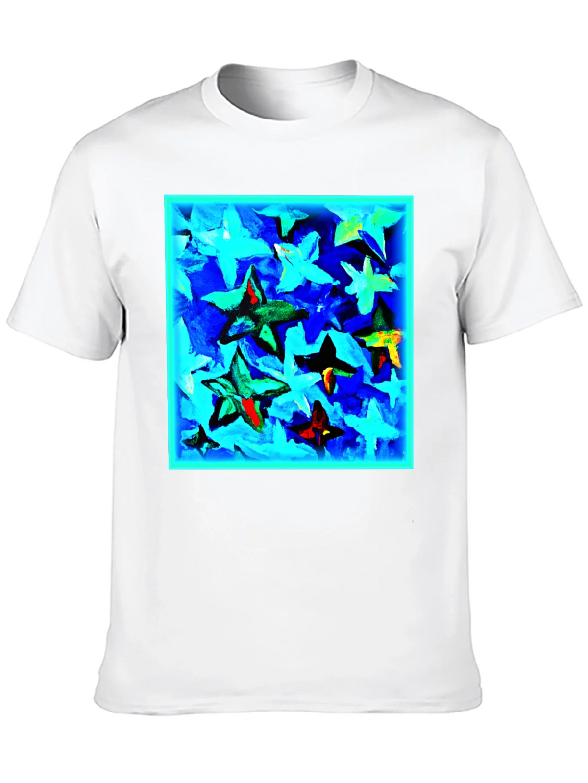 Abstract Star Print Black T-Shirt product image 12