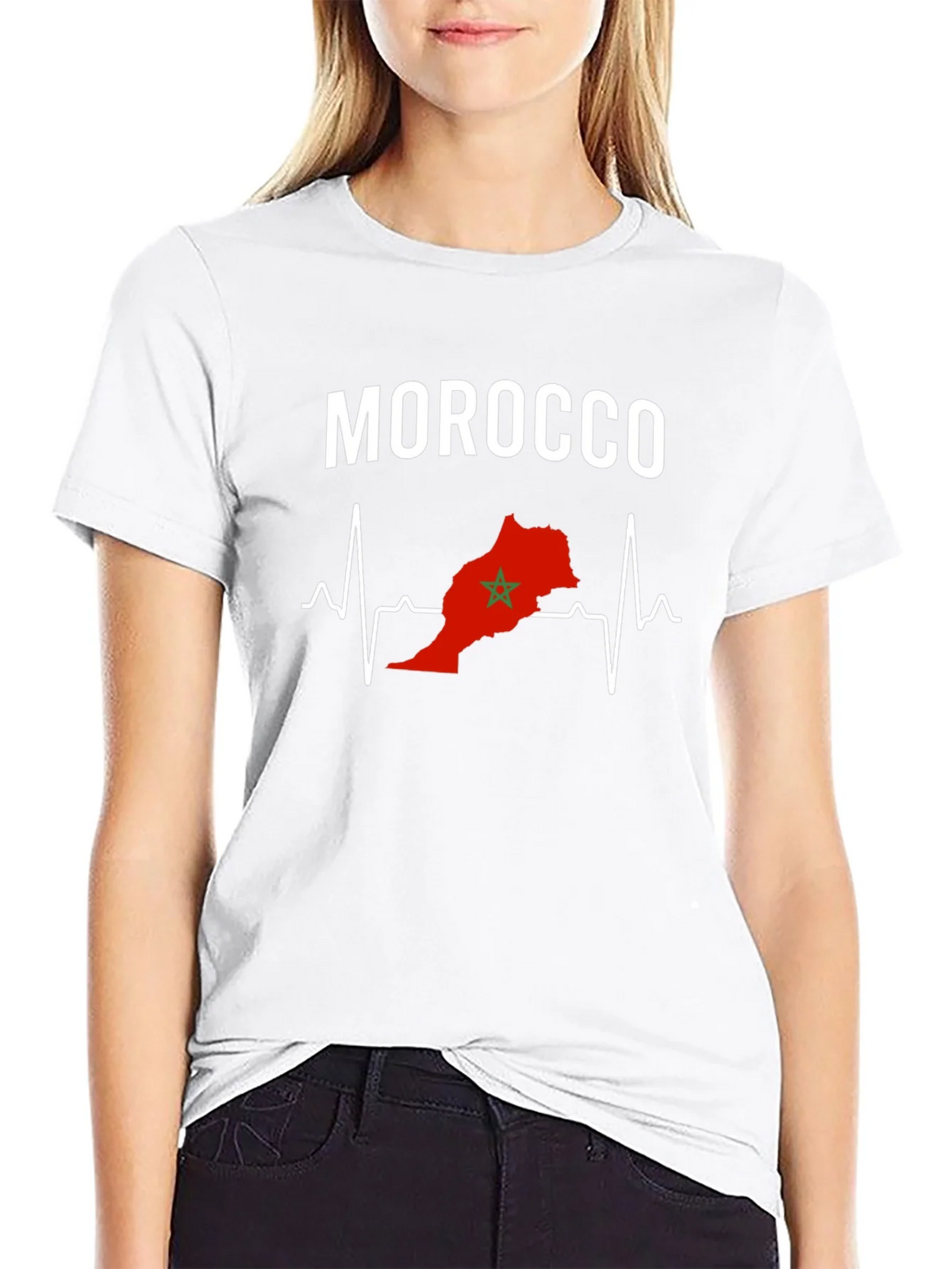 Morocco Heartbeat T-Shirt - Country Pride Graphic Tee product image 2