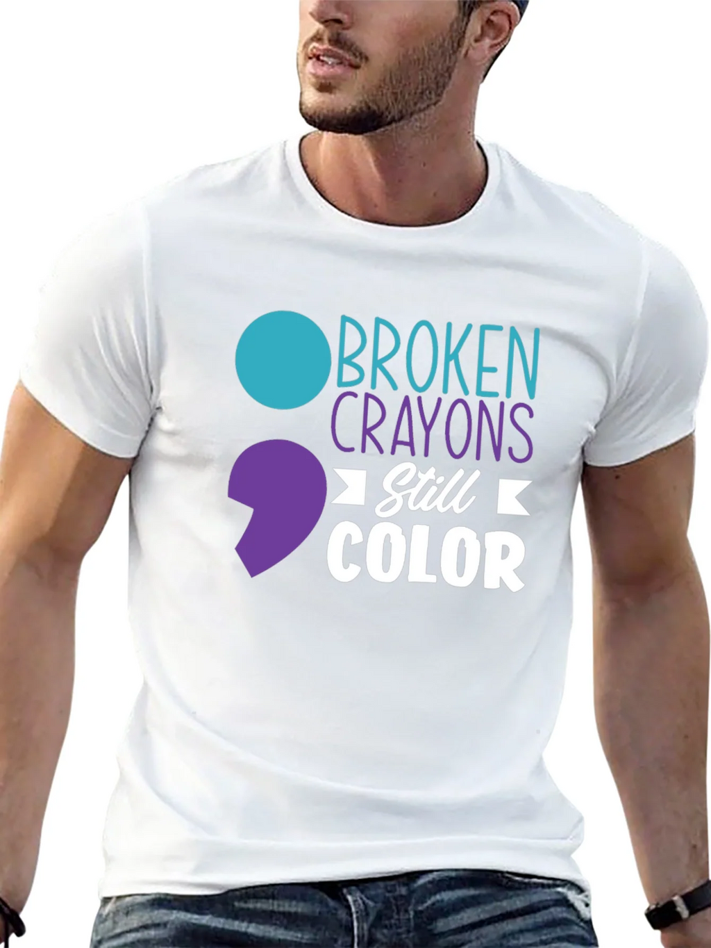 Broken Crayons Still Color T-Shirt - Mental Health Awareness product image 4
