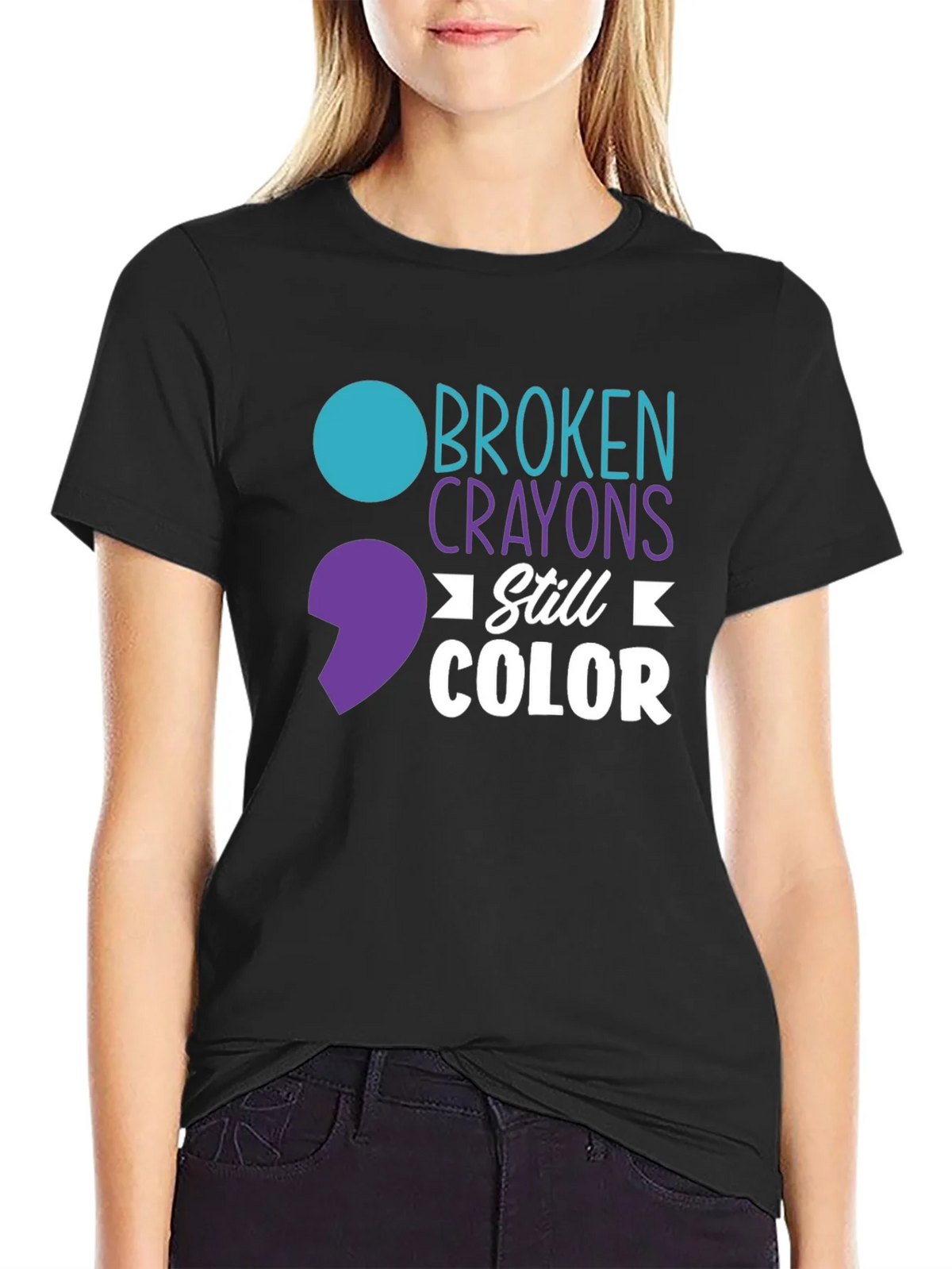 Broken Crayons Still Color T-Shirt - Mental Health Awareness product image 5