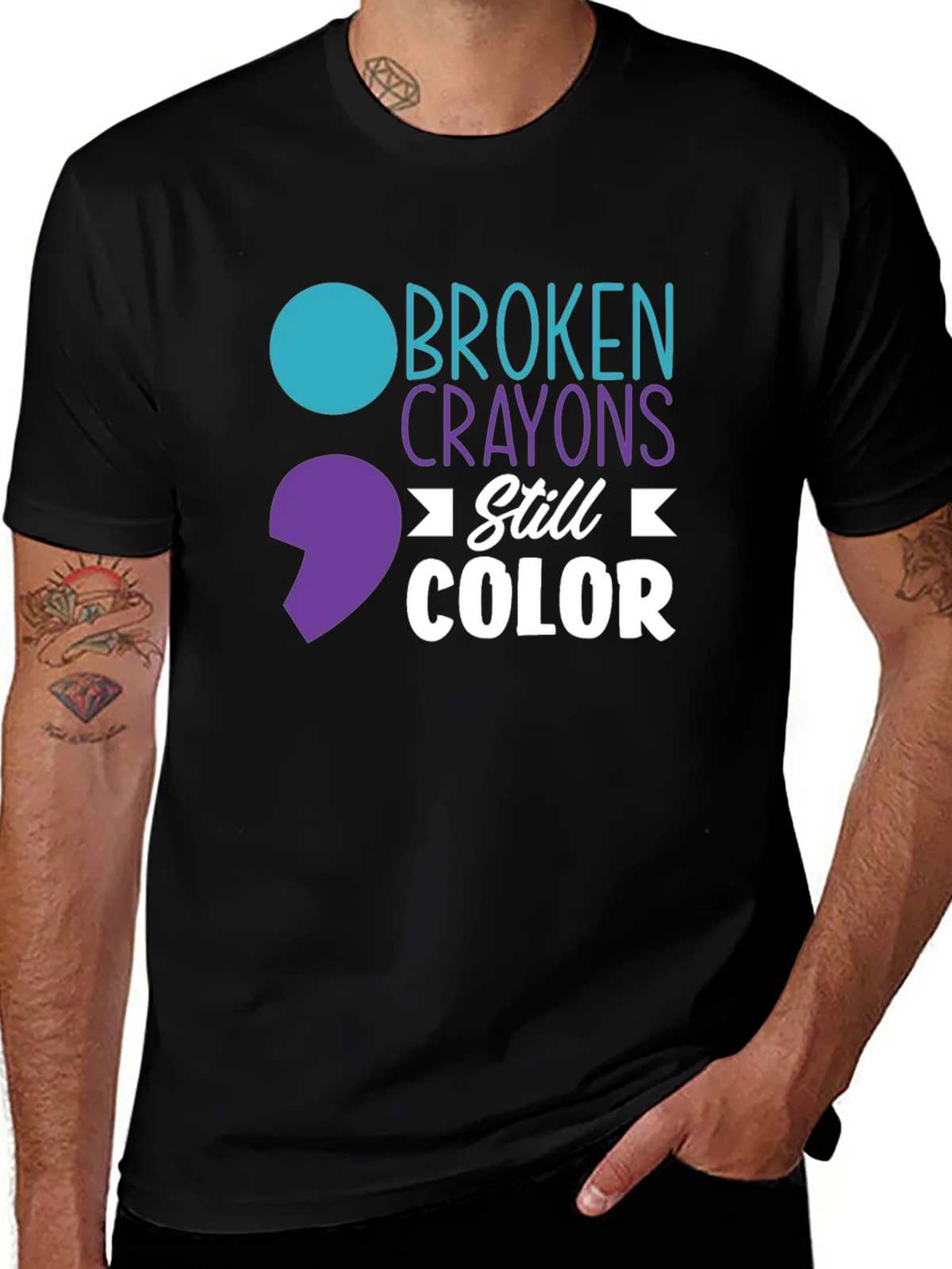 Broken Crayons Still Color T-Shirt - Mental Health Awareness product image 1