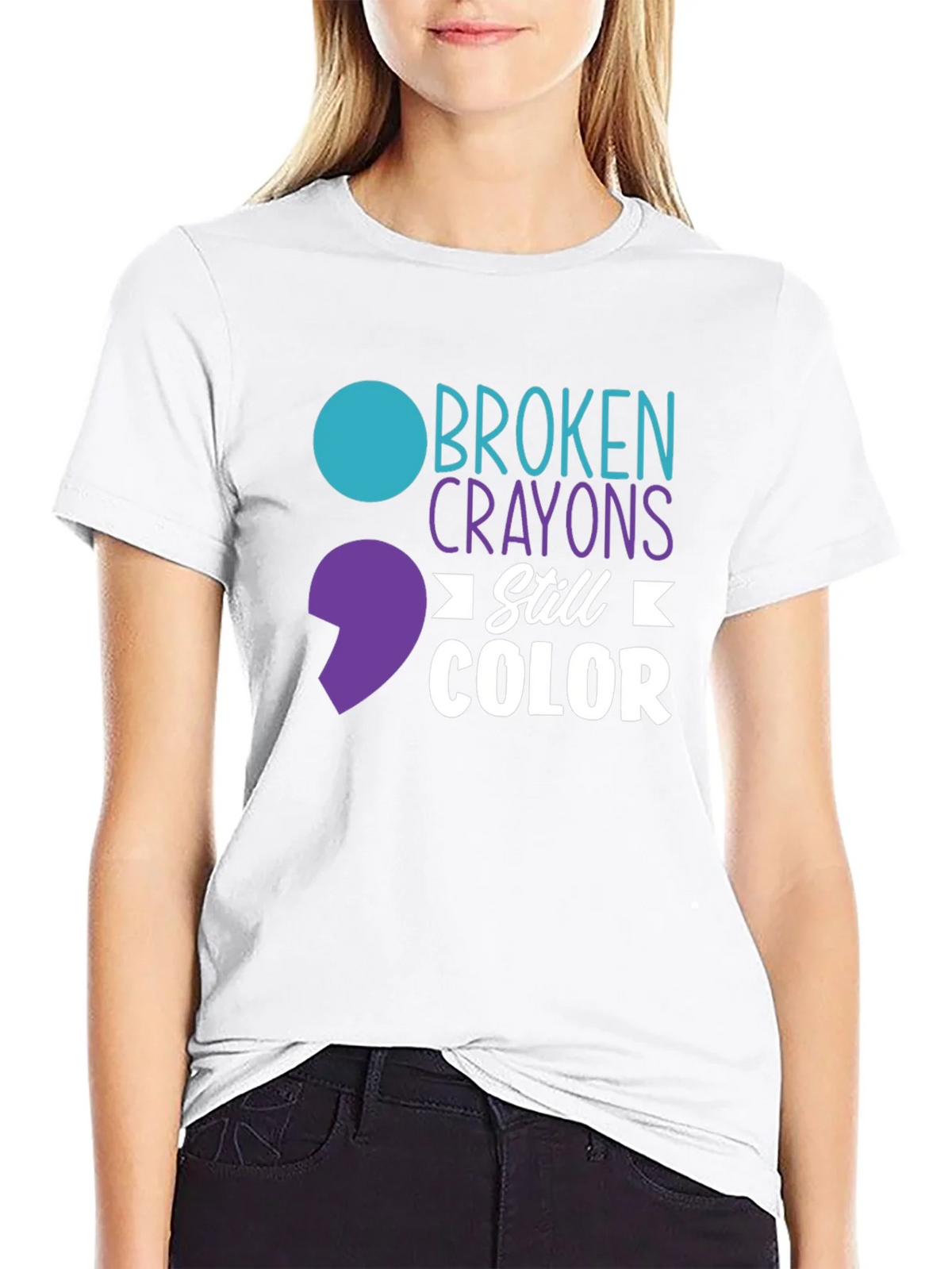 Broken Crayons Still Color T-Shirt - Mental Health Awareness product image 11