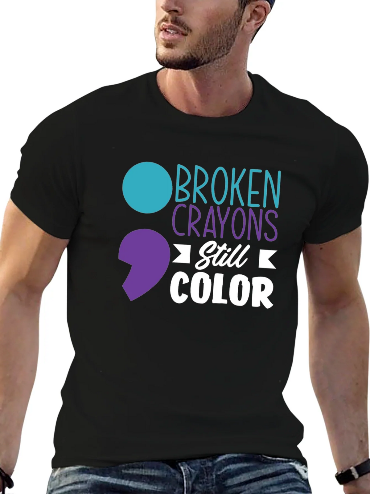 Broken Crayons Still Color T-Shirt - Mental Health Awareness product image 9