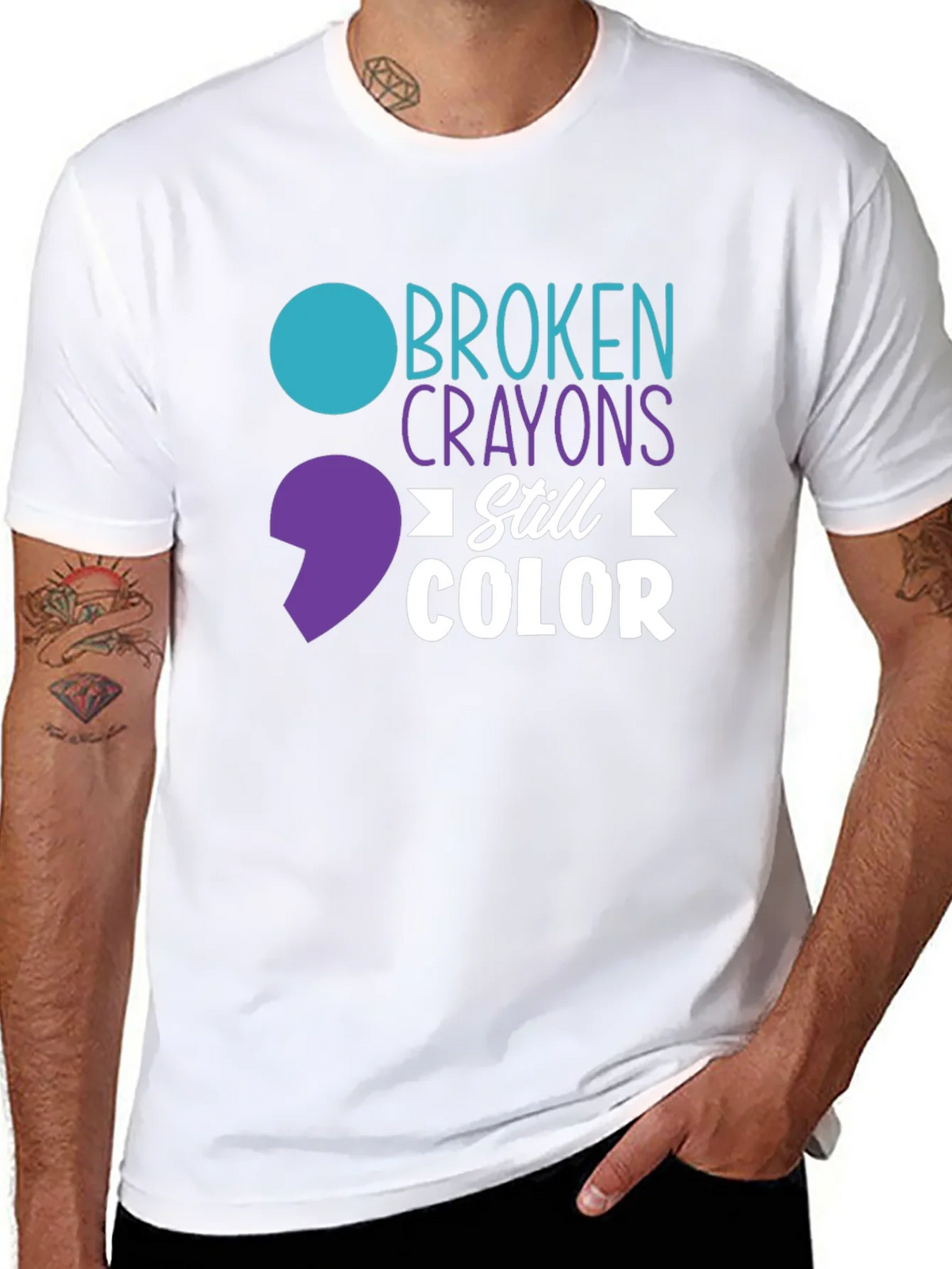 Broken Crayons Still Color T-Shirt - Mental Health Awareness product image 10