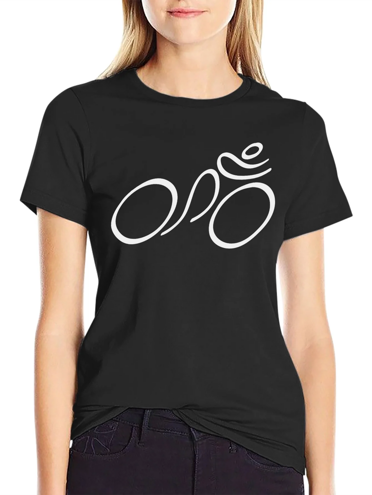 Stylish Black T-Shirt with Minimalist Bike Graphic product image 5