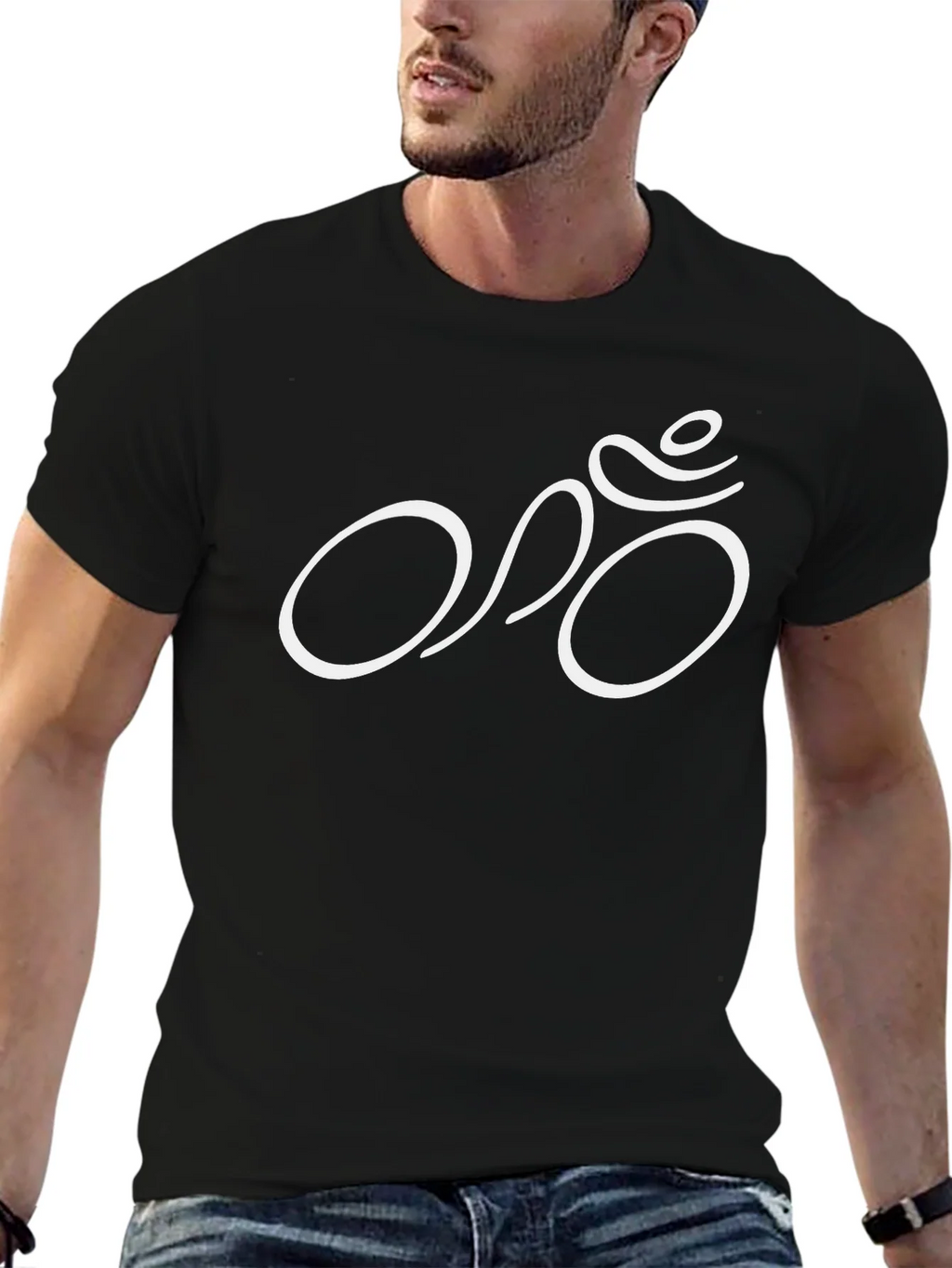 Stylish Black T-Shirt with Minimalist Bike Graphic product image 9