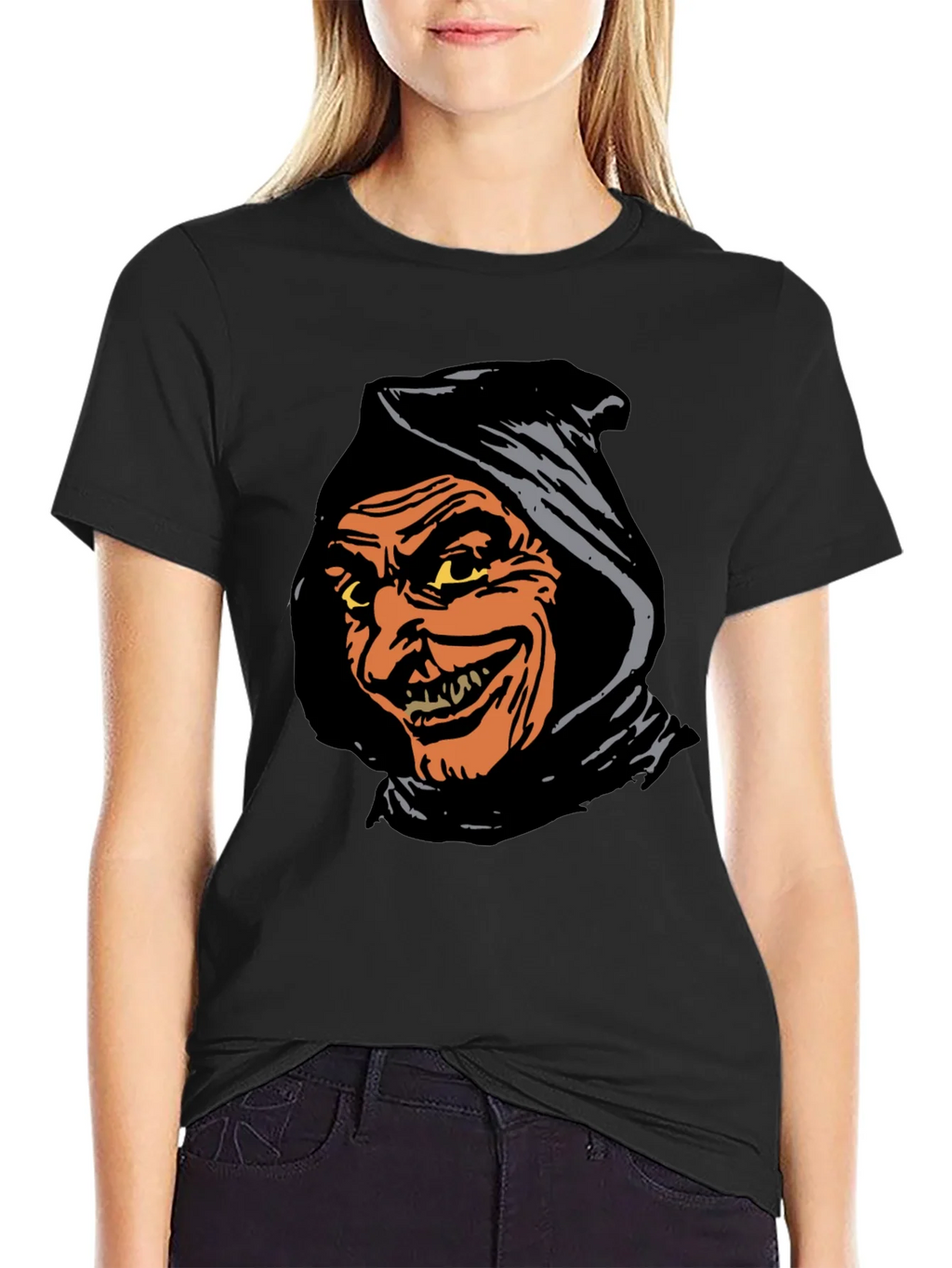 Spooky Grim Reaper Graphic Tee - Black T-Shirt product image 5