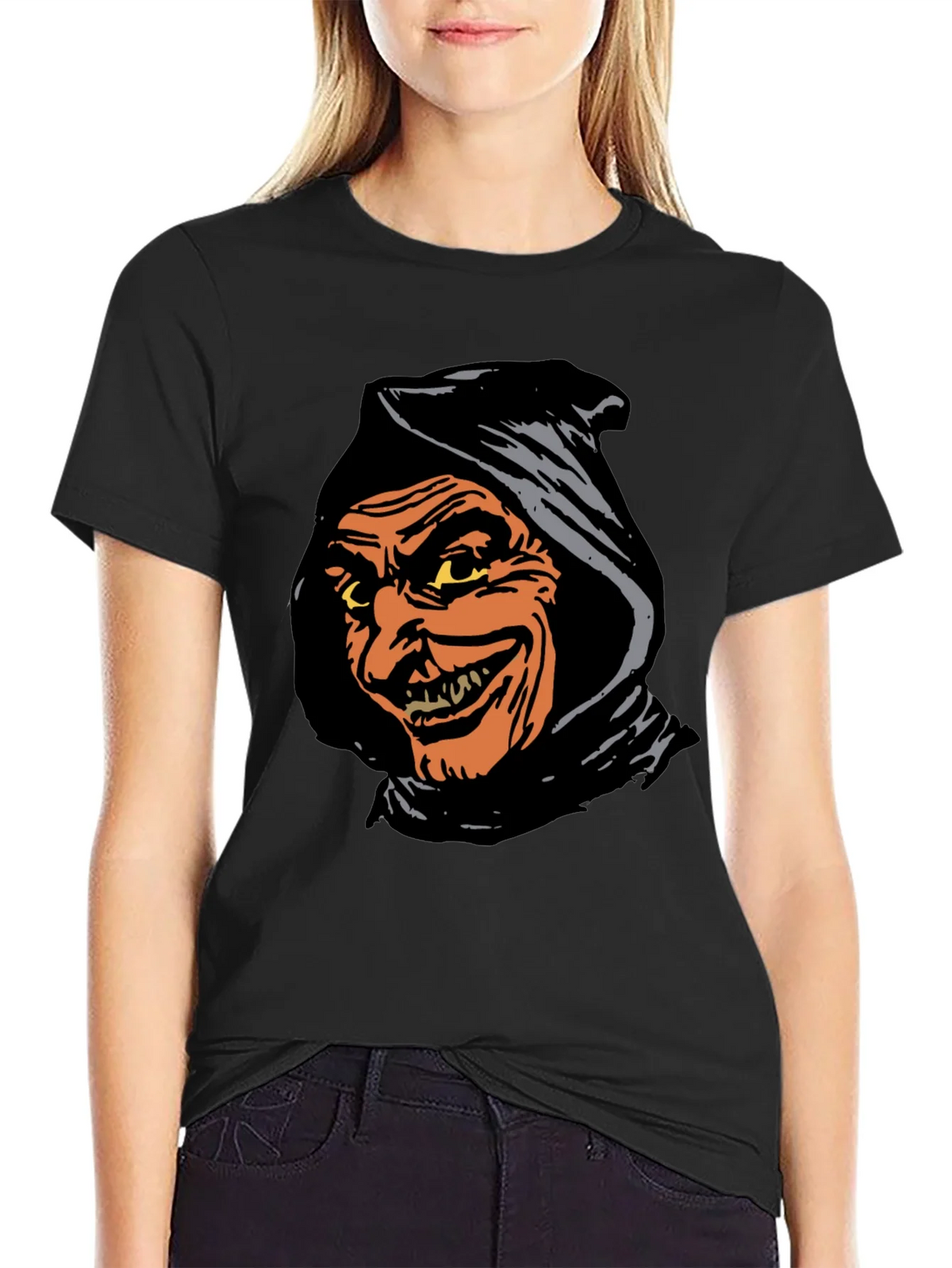 Spooky Grim Reaper Graphic Tee - Black T-Shirt product image 5