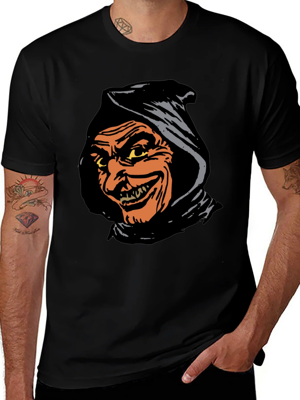 Spooky Grim Reaper Graphic Tee - Black T-Shirt product image 1