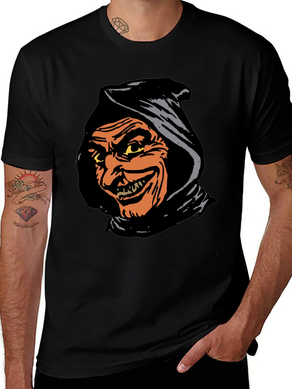 Spooky Grim Reaper Graphic Tee - Black T-Shirt product image 1