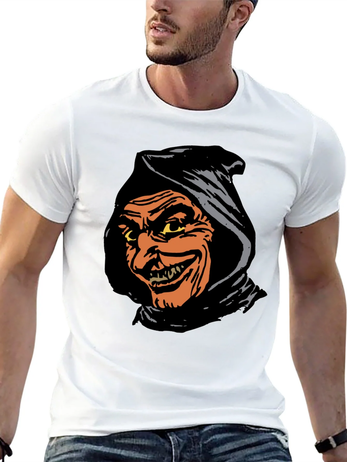 Spooky Grim Reaper Graphic Tee - Black T-Shirt product image 4