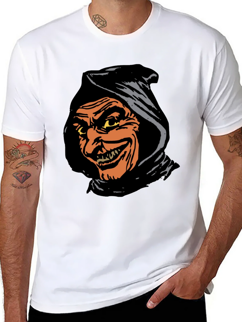 Spooky Grim Reaper Graphic Tee - Black T-Shirt product image 10