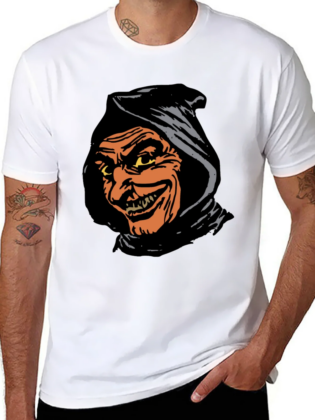 Spooky Grim Reaper Graphic Tee - Black T-Shirt product image 10