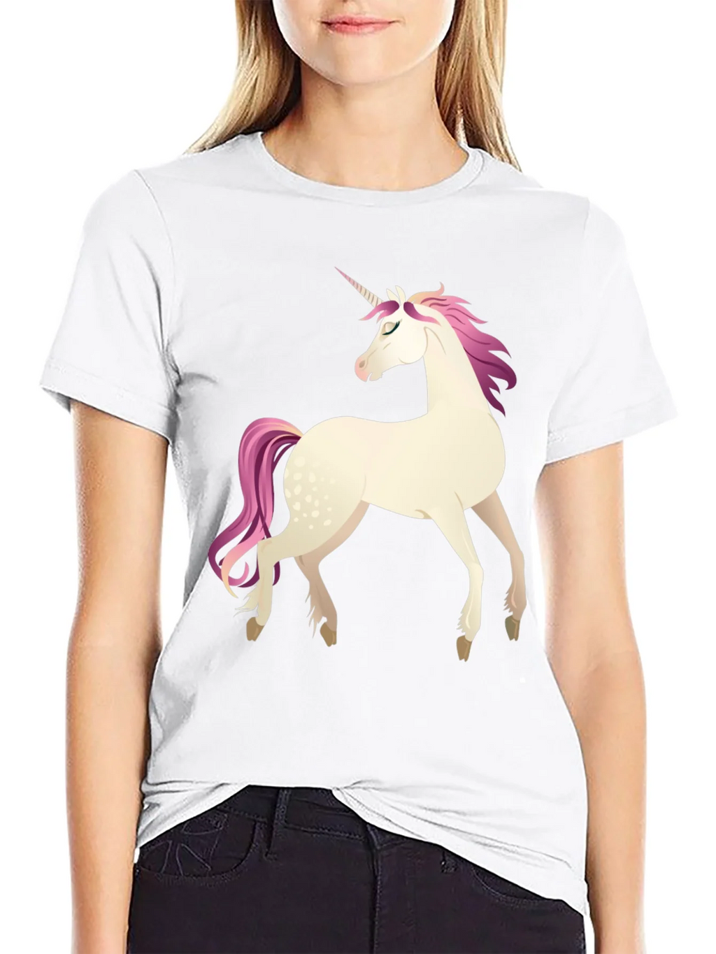 Unicorn Graphic Tee - Black Cotton Blend Shirt product image 11