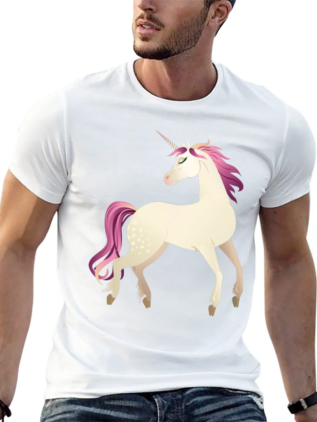 Unicorn Graphic Tee - Black Cotton Blend Shirt product image 4