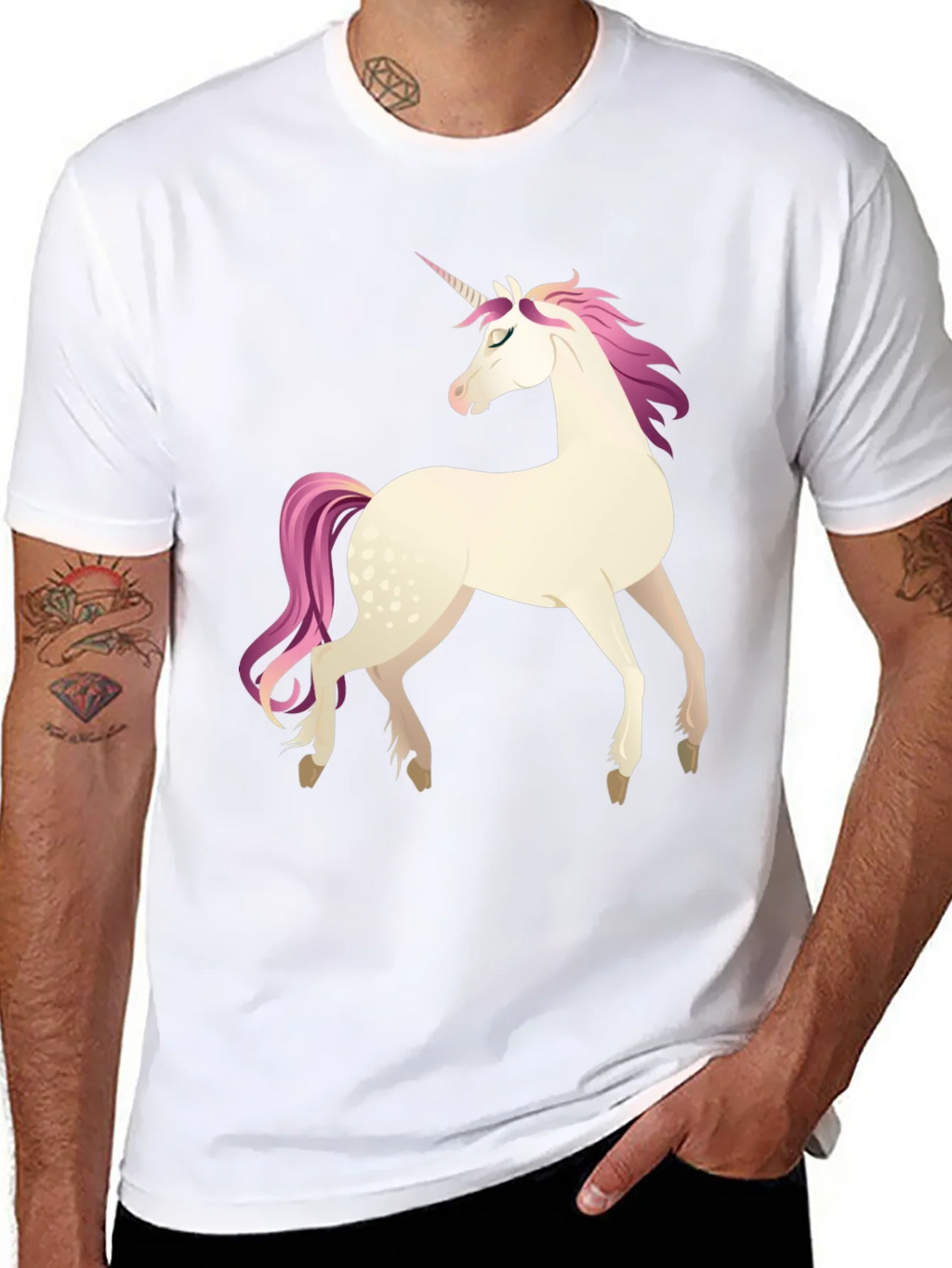 Unicorn Graphic Tee - Black Cotton Blend Shirt product image 10