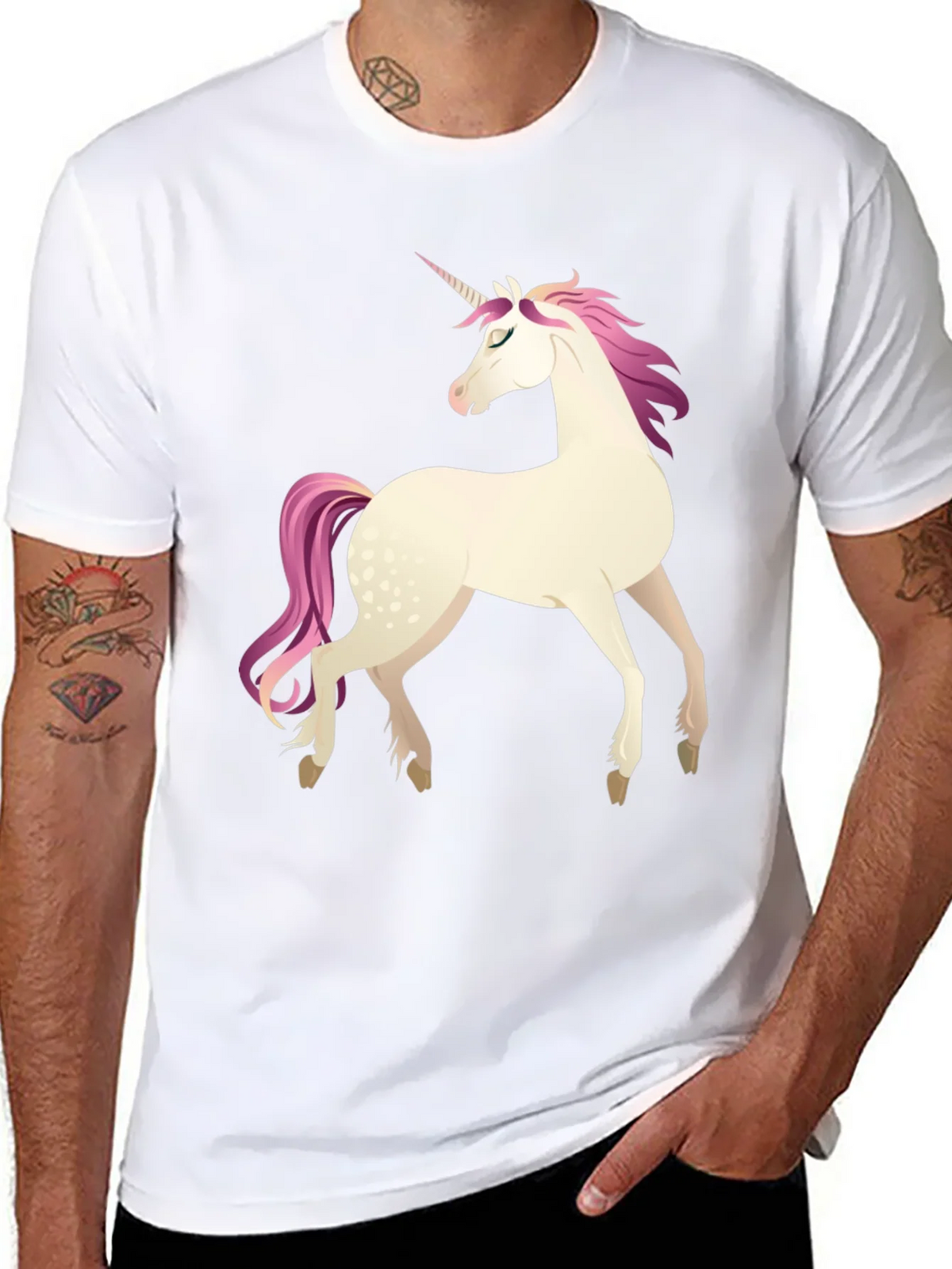 Unicorn Graphic Tee - Black Cotton Blend Shirt product image 10