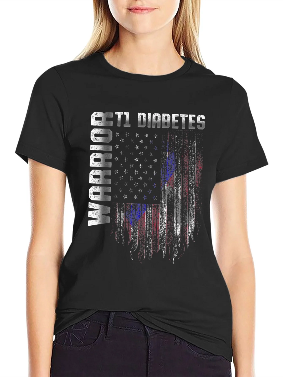 T1 Diabetes Warrior Flag Graphic Tee product image 5