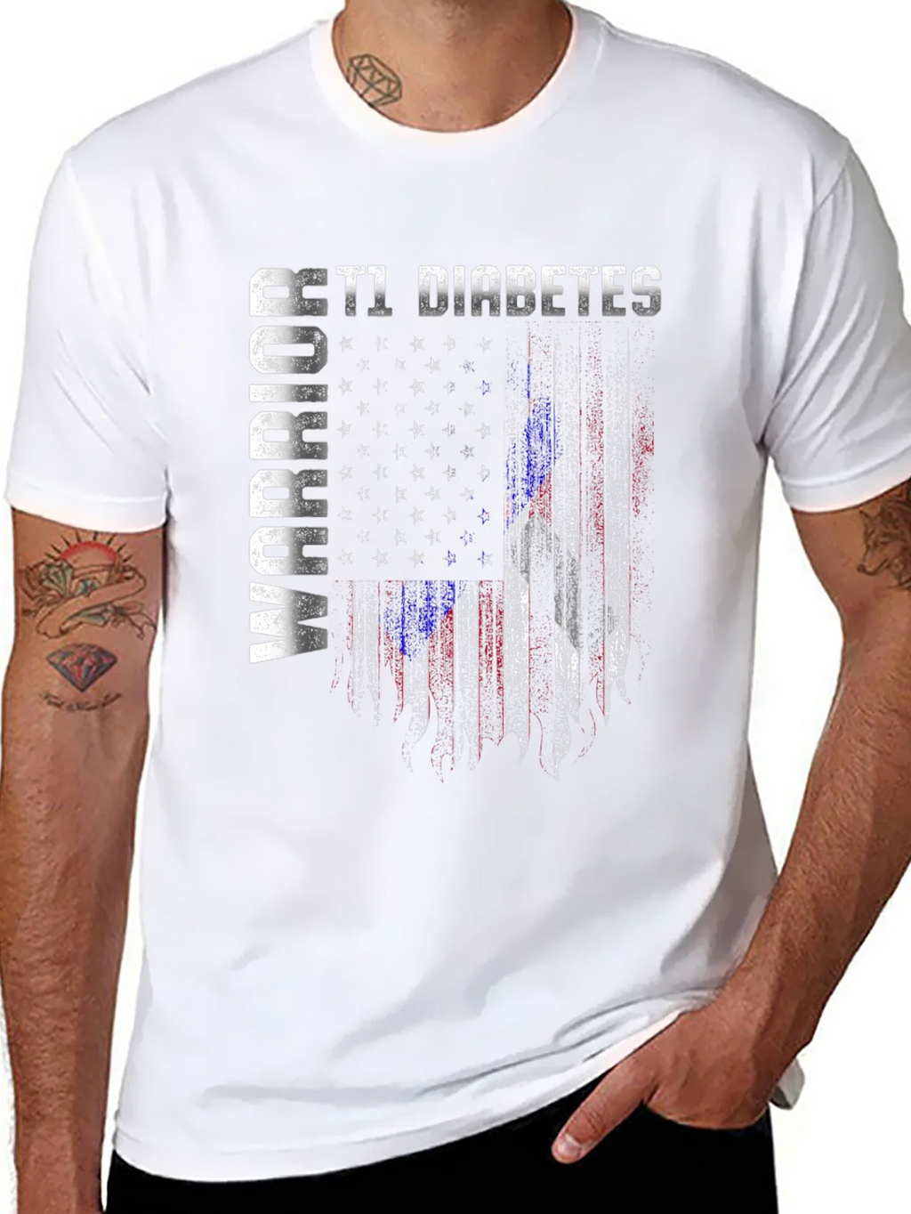 T1 Diabetes Warrior Flag Graphic Tee product image 10