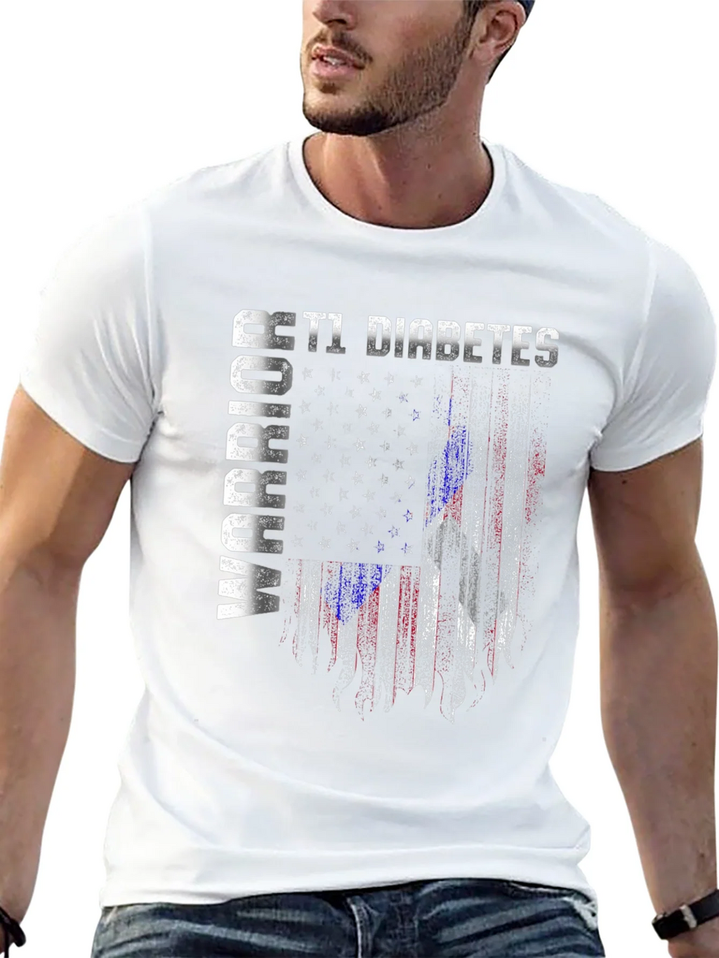 T1 Diabetes Warrior Flag Graphic Tee product image 4
