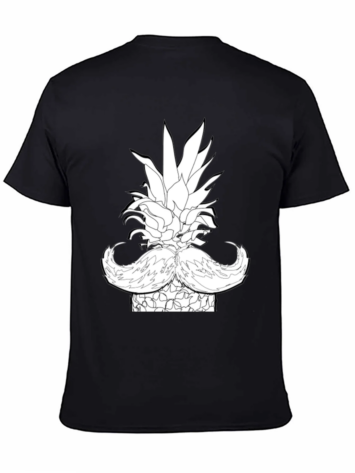 Pineapple Mustache Graphic T-Shirt - Black product image 4