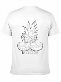Pineapple Mustache Graphic T-Shirt - Black product image 1