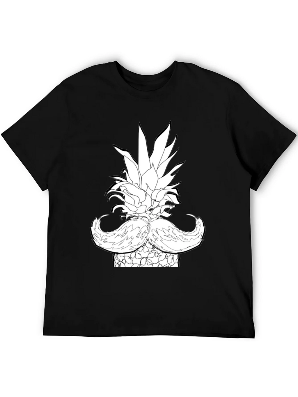 Pineapple Mustache Graphic T-Shirt - Black product image 5