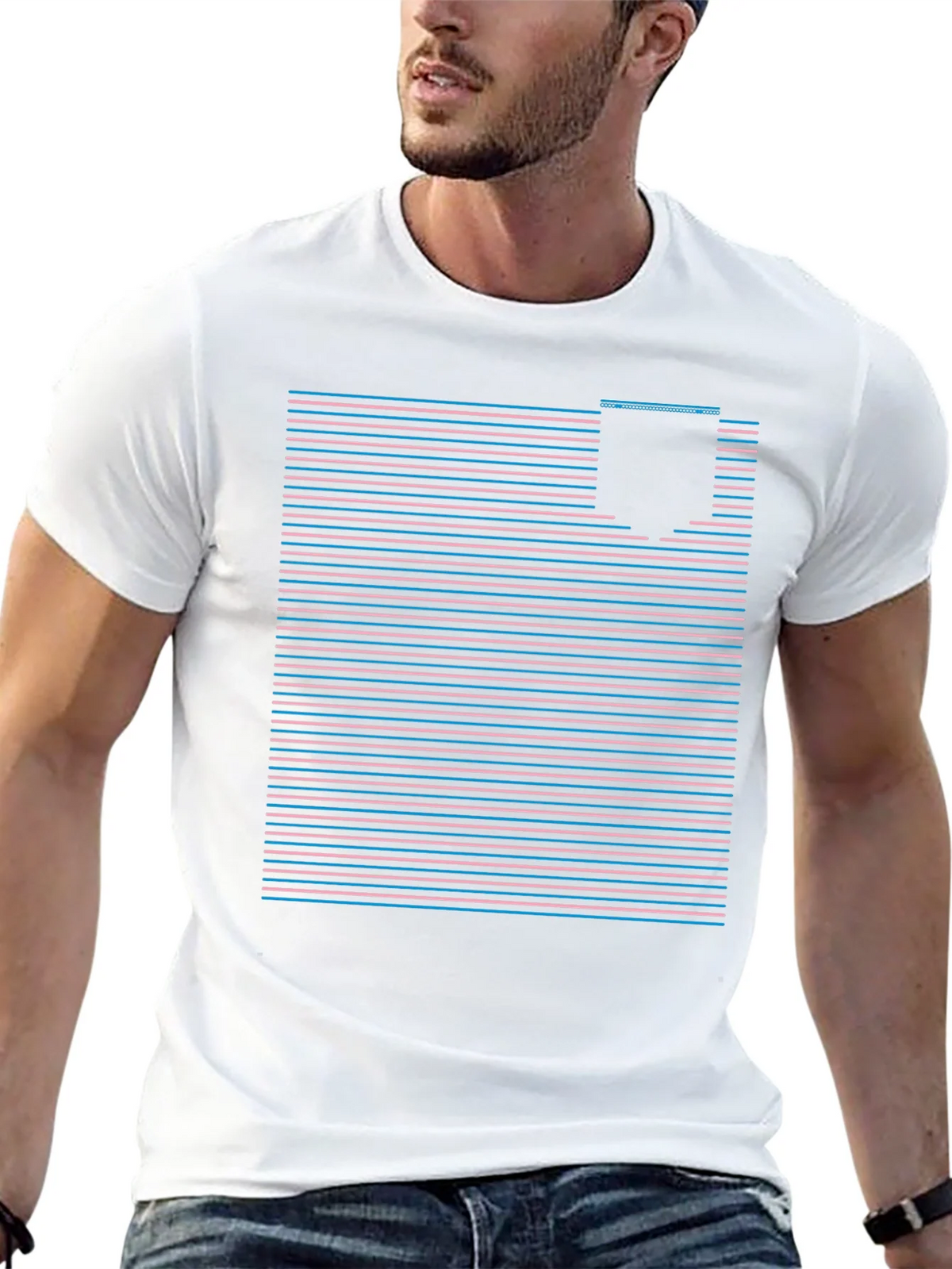 Retro Striped Pocket Tee - Classic Style product image 4