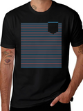 Retro Striped Pocket Tee - Classic Style product image 1
