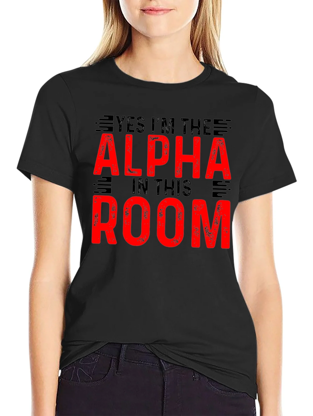 Alpha in The Room Graphic Tee - Black Cotton T-Shirt product image 5
