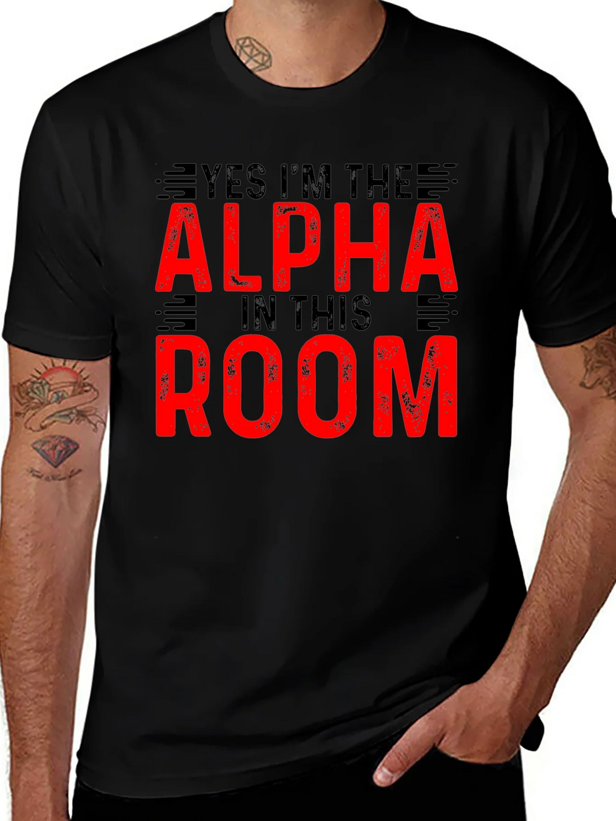 Alpha in The Room Graphic Tee - Black Cotton T-Shirt product image 1